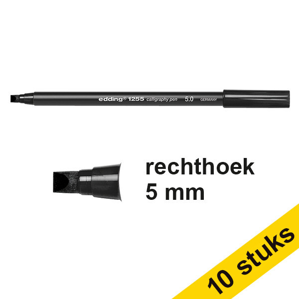Aanbieding: 10x Edding 1255 kalligrafiepen zwart (5 mm) 239610 - 1