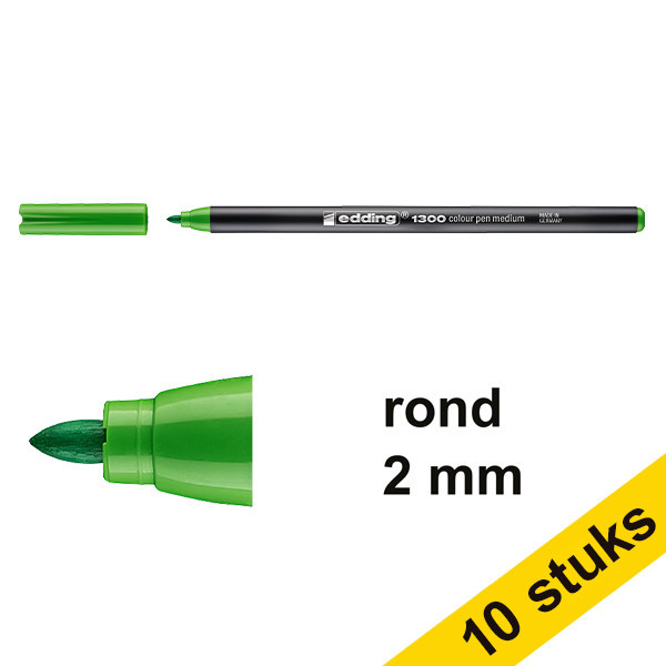 Aanbieding: 10x Edding 1300 viltstift bladgroen (2 mm rond) 239612 - 1