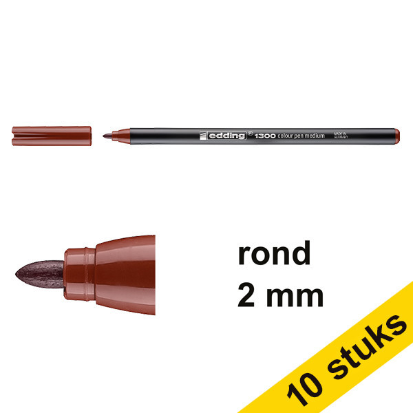 Aanbieding: 10x Edding 1300 viltstift bruin (2 mm rond) 239616 - 1