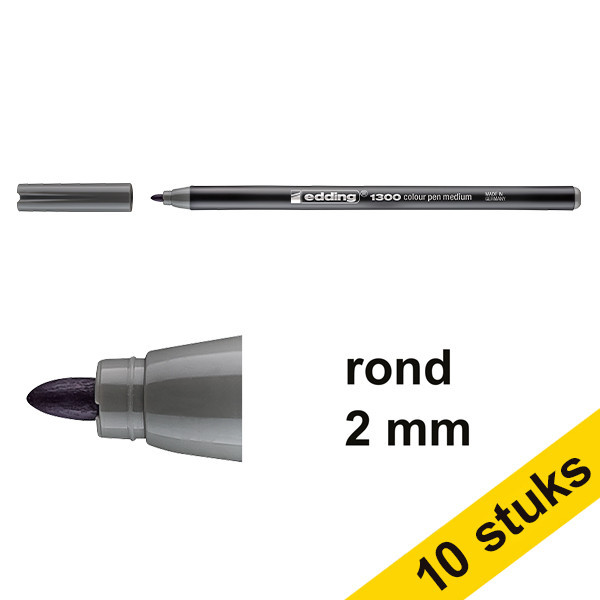 Aanbieding: 10x Edding 1300 viltstift bruingrijs (2 mm rond) 239617 - 1