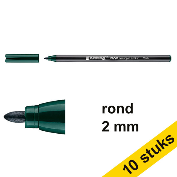 Aanbieding: 10x Edding 1300 viltstift donkergroen (2 mm rond) 239621 - 1