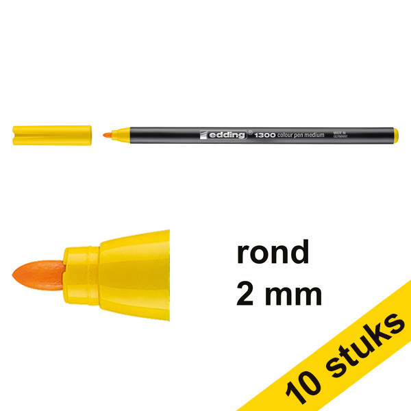 Aanbieding: 10x Edding 1300 viltstift geel (2 mm rond) 239623 - 1