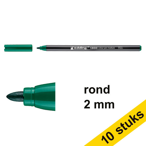 Aanbieding: 10x Edding 1300 viltstift groen (2 mm rond) 239625 - 1