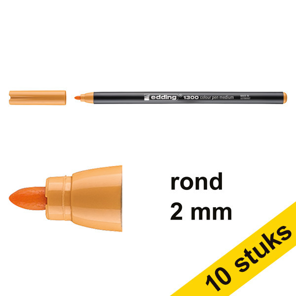 Aanbieding: 10x Edding 1300 viltstift lichtoranje (2 mm rond) 239631 - 1