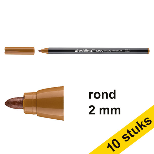 Aanbieding: 10x Edding 1300 viltstift oker (2 mm rond) 240582 - 1