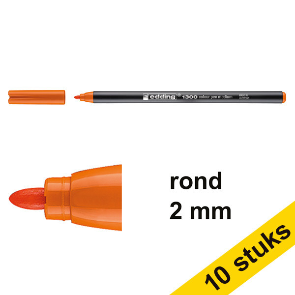 Aanbieding: 10x Edding 1300 viltstift oranje (2 mm rond) 239635 - 1