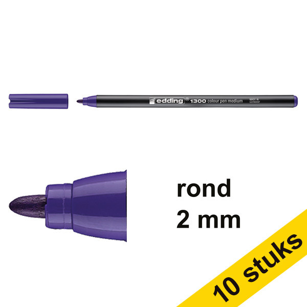 Aanbieding: 10x Edding 1300 viltstift violet (2 mm rond) 239644 - 1