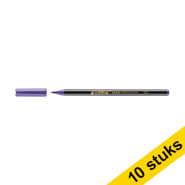Aanbieding: 10x Edding 1340 brushpen metallic violet 240578 - 1