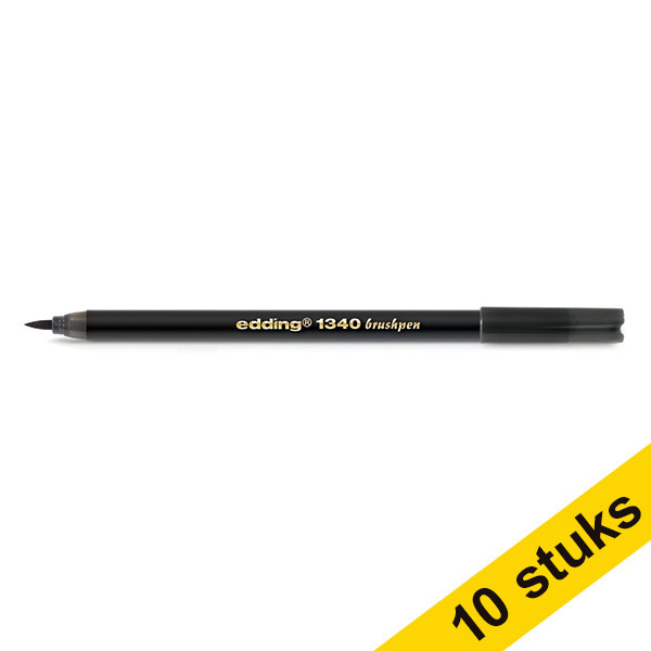 Aanbieding: 10x Edding 1340 brushpen zwart 239666 - 1
