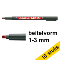 Aanbieding: 10x Edding 143B OHP marker rood (1 - 3 mm beitel)