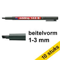 Edding Aanbieding: 10x Edding 143B OHP marker zwart (1 - 3 mm beitel)  239700