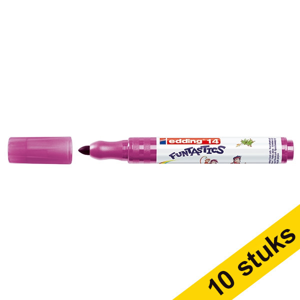 Aanbieding: 10x Edding 14 Funtastics viltstift frambozenrood (3 mm rond) 239669 - 1