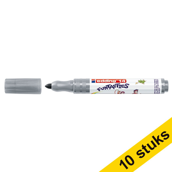 Aanbieding: 10x Edding 14 Funtastics viltstift grijs (3 mm rond) 239671 - 1