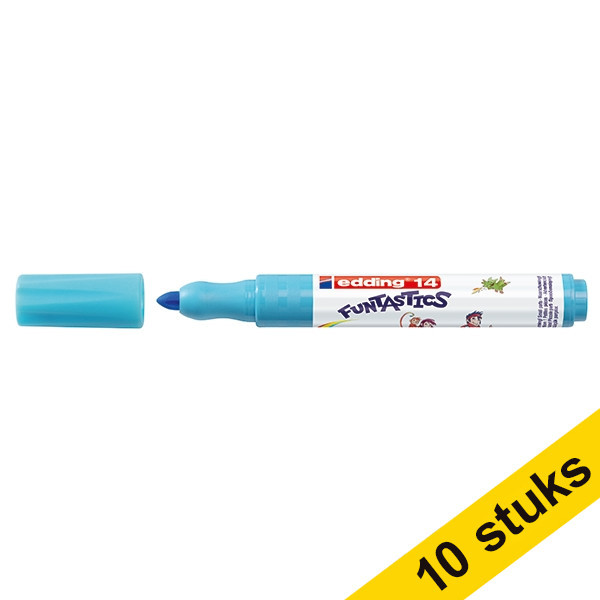 Aanbieding: 10x Edding 14 Funtastics viltstift lichtblauw (3 mm rond) 239674 - 1