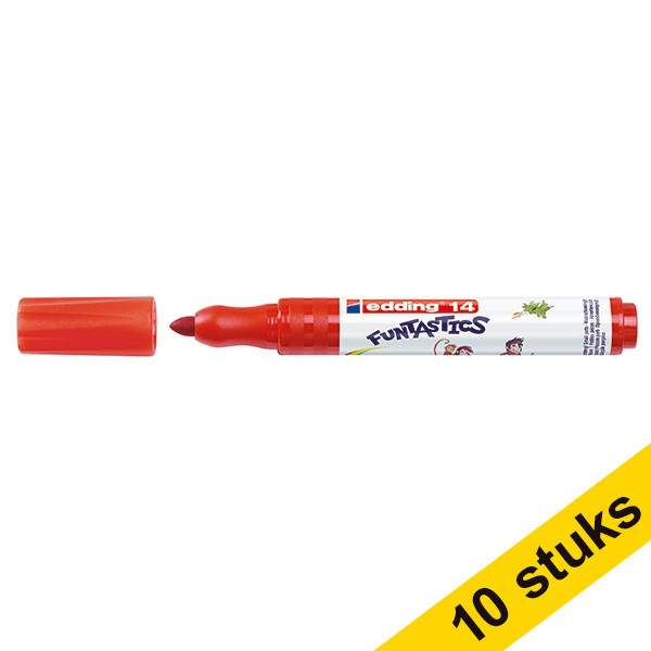 Aanbieding: 10x Edding 14 Funtastics viltstift rood (3 mm rond) 239679 - 1