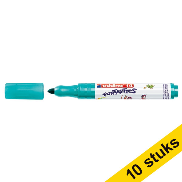 Aanbieding: 10x Edding 14 Funtastics viltstift turquoise (3 mm rond) 239681 - 1