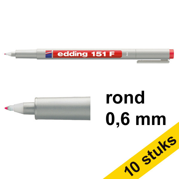 Aanbieding: 10x Edding 151F OHP marker rood (0,6 mm rond) 239717 - 1