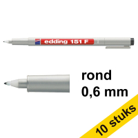 Aanbieding: 10x Edding 151F non-permanent marker zwart (0,6 mm rond)