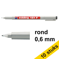 Aanbieding: 10x Edding 151F non-permanent marker zwart (0,6 mm rond)