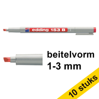 Aanbieding: 10x Edding 153B OHP marker rood (1 - 3 mm beitel) 239726