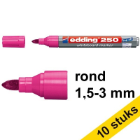 Aanbieding: 10x Edding 250 whiteboard marker roze (1,5 - 3 mm rond)
