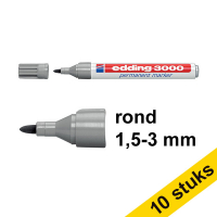 Aanbieding: 10x Edding 3000 permanent marker grijs (1,5 - 3 mm rond)