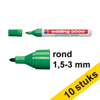 Aanbieding: 10x Edding 3000 permanent marker groen (1,5 - 3 mm rond)