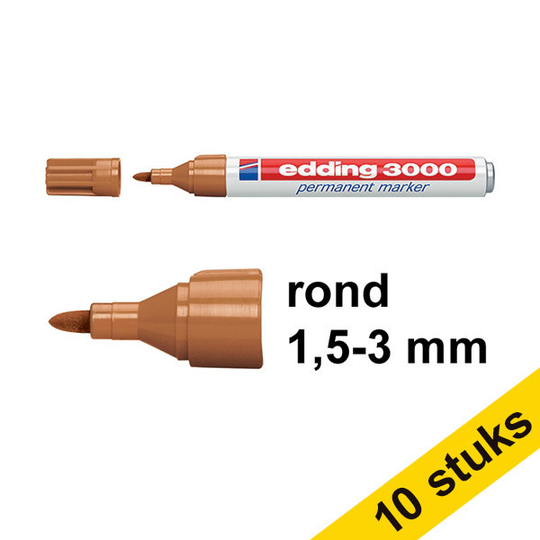 Edding Aanbieding: 10x Edding 3000 permanent marker ochre (1,5 - 3 mm rond)  240565 - 1