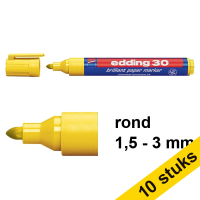Aanbieding: 10x Edding 30 brilliant paper marker geel (1,5 - 3 mm rond)