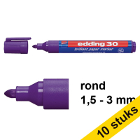 Aanbieding: 10x Edding 30 brilliant paper marker paars (1,5 - 3 mm rond)