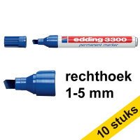 Aanbieding: 10x Edding 3300 permanent marker blauw (1 - 5 mm beitel)