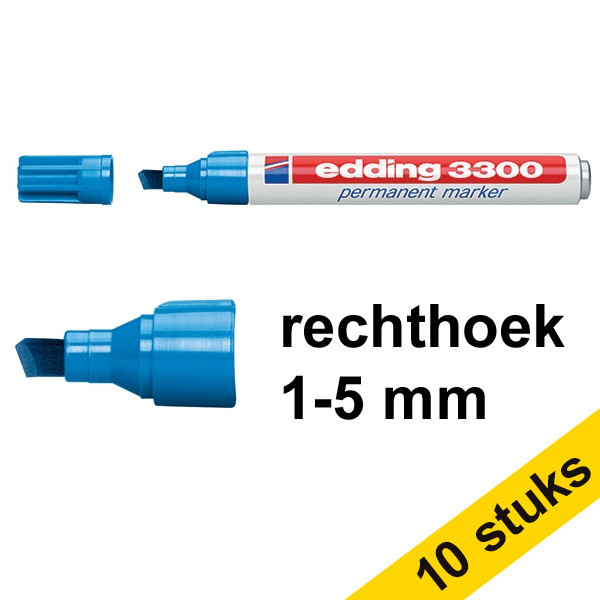 Edding Aanbieding: 10x Edding 3300 permanent marker lichtblauw (1 - 5 mm beitel)  239757 - 1