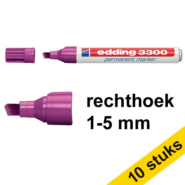 Edding Aanbieding: 10x Edding 3300 permanent marker magenta (1 - 5 mm beitel)  239758 - 1