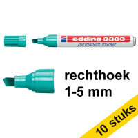 Aanbieding: 10x Edding 3300 permanent marker turquoise (1 - 5 mm beitel)