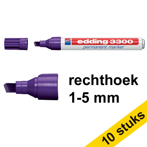Edding Aanbieding: 10x Edding 3300 permanent marker violet (1 - 5 mm beitel)  239763 - 1