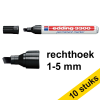 Edding Aanbieding: 10x Edding 3300 permanent marker zwart (1 - 5 mm beitel)  239764