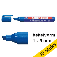 Aanbieding: 10x Edding 33 brilliant paper marker blauw (1 - 5 mm beitel)