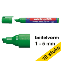 Edding Aanbieding: 10x Edding 33 brilliant paper marker groen (1 - 5 mm beitel)  239747
