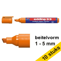 Aanbieding: 10x Edding 33 brilliant paper marker oranje (1 - 5 mm beitel)