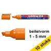 Aanbieding: 10x Edding 33 brilliant paper marker oranje (1 - 5 mm beitel) 239748 - 1