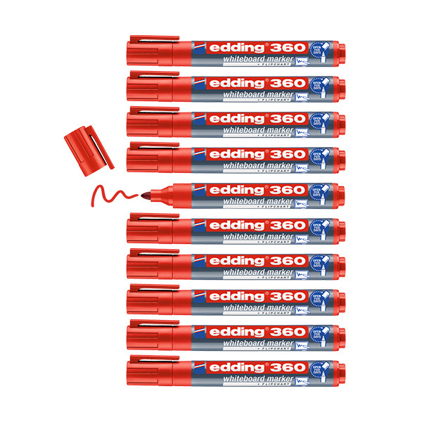 Aanbieding: 10x Edding 360 whiteboard marker rood (1,5 - 3 mm) 240545 - 1