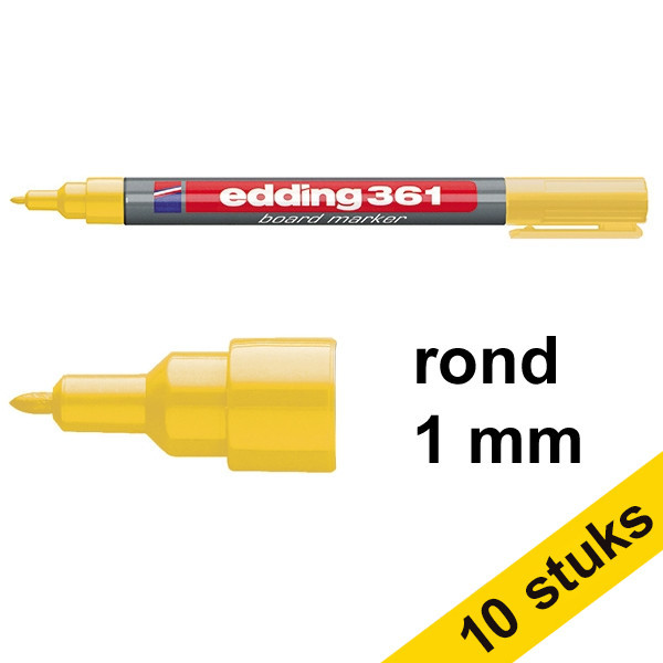Edding Aanbieding: 10x Edding 361 whiteboard marker geel (1 mm rond)  239508 - 1