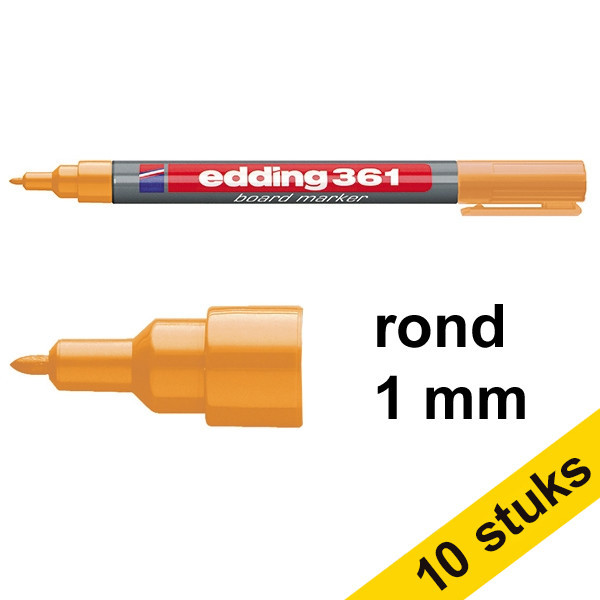 Edding Aanbieding: 10x Edding 361 whiteboard marker oranje (1 mm rond)  239509 - 1