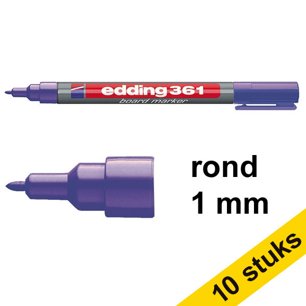 Edding Aanbieding: 10x Edding 361 whiteboard marker violet (1 mm rond)  239511 - 1