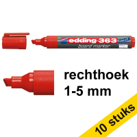 Aanbieding: 10x Edding 363 whiteboard marker rood (1 - 5 mm beitel)