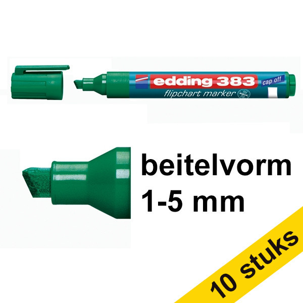 Edding Aanbieding: 10x Edding 383 flipchart marker groen (1 - 5 mm beitel)  239770 - 1