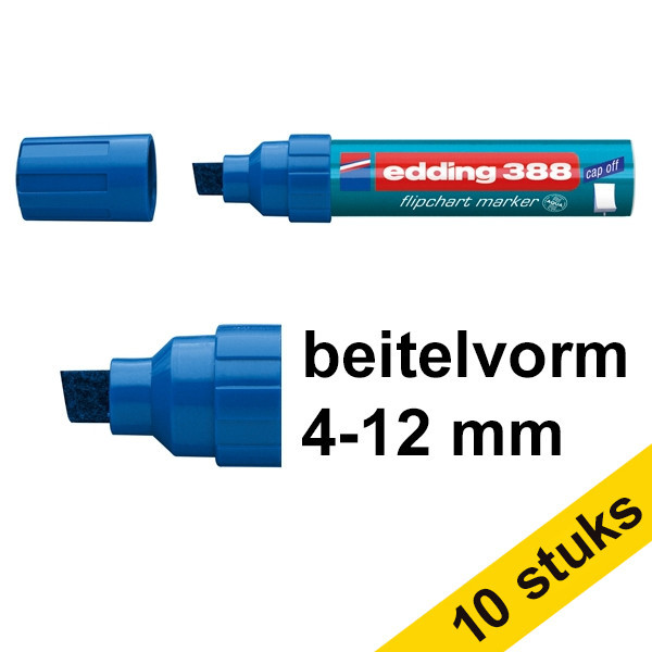Edding Aanbieding: 10x Edding 388 flipchart marker blauw (4 - 12 mm beitel)  239773 - 1