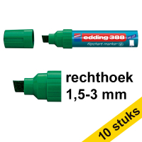 Aanbieding: 10x Edding 388 flipchart marker groen (4 - 12 mm beitel)