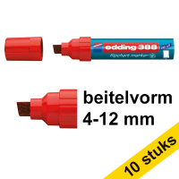 Aanbieding: 10x Edding 388 flipchart marker rood (4 - 12 mm beitel)