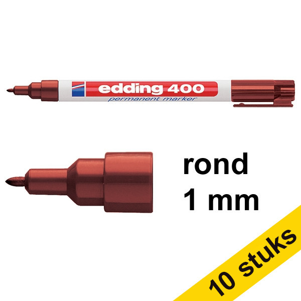 Aanbieding: 10x Edding 400 permanent marker bruin (1 mm rond) 239493 - 1
